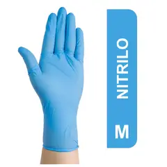 GENERICO - GUANTES DE NITRILO AZUL TALLA M