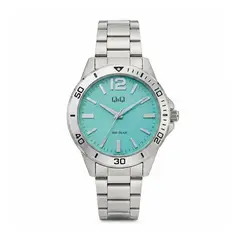 Q&Q - Reloj Q28B-010PY para Hombre Plateado Acero Inoxidable