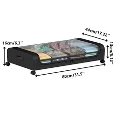 GENERICO - Caja Organizadora Bajo Cama Plegable con Tapa y Asas 90 L