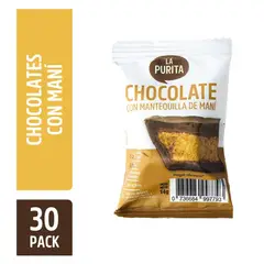 GENERICO - Chocolate relleno de mani La Purita (30unidades)