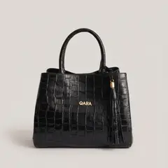 QARA - Bolso Sofia de cuero grabado Crocox
