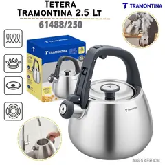 TRAMONTINA - Tetera de Acero Inoxidable 2.5 Lt - 61488/250