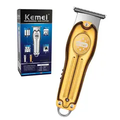 KEMEI - Máquina Cortar Pelo Afeitar Profesional Km-679 Plateada