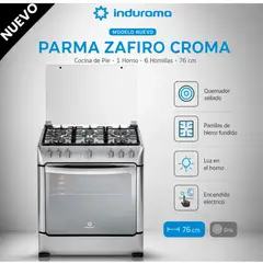 INDURAMA - COCINA PARMA ZAFIRO 6 HORNILLAS