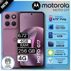 MOTOROLA - Celular Moto G17 6.72" Pulg. 4GB RAM 256GB Android 15 - Rosa