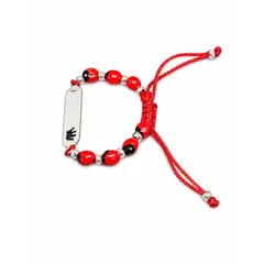 GENERICO - Pulsera para Bebé de Huayruro con Placa de Plata y Detalle de Corona