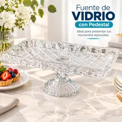 GENERICO - PEDESTAL DE VIDRIO DE 32.8x17.6CM