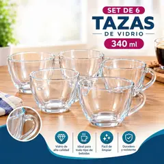 GENERICO - SET DE 6 TAZAS MUG 340ML