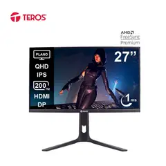 Teros - Monitor 200Hz 1MS 27' IPS PLANO 2K QHD 1440P FREESYNC ALTAVOZ