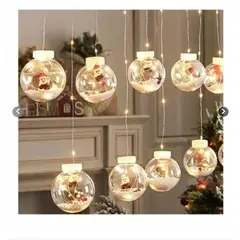 GENERICO - Cortina Luces de Navidad Led - Guirnalda con esferas diseño de Navidad