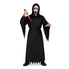 GENERICO - Disfraz Ghost face Máscara Sangre Líquida Terror Completo Halloween Fiesta Talla S