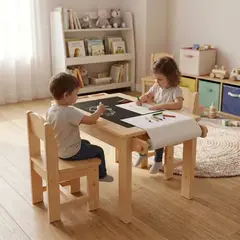 GENERICO - Mesa Sensorial Evolutiva Montessori + 1 Silla Evolutiva