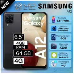 SAMSUNG - Celular Galaxy A12 6.5" Pulg. 4GB RAM 64GB Android 11 - Negro