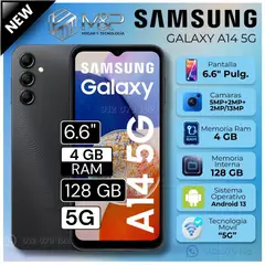 SAMSUNG - Celular Galaxy A14 5G 4GB RAM 128GB 6.6" Pulg. Android 13 - Negro