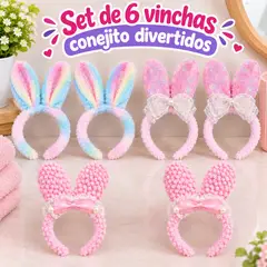 GENERICO - SET DE 6 VINCHAS CONEJITO NIÑAS