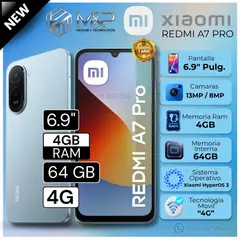 XIAOMI - Celular Redmi A7 Pro 6.9" Pulg. 4GB RAM 64GB HyperOS 3 - Azul