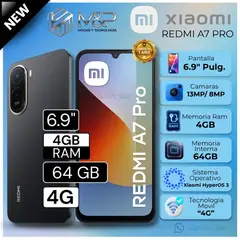 XIAOMI - Celular Redmi A7 Pro 6.9" Pulg. 4GB RAM 64GB HyperOS 3 - Negro