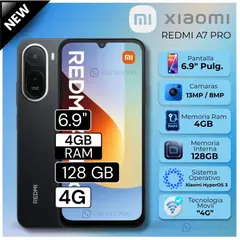 XIAOMI - Celular Redmi A7 Pro 6.9" Pulg. 4GB RAM 128GB HyperOS 3 - Negro