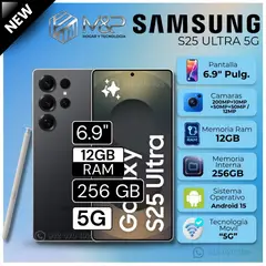 SAMSUNG - Celular Galaxy S25 Ultra 5G 6.9" Pulg. 12GB RAM 256GB Android 15 - Titanium Black