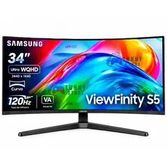 SAMSUNG - Monitor ViewFinity S5 S55GH 34" Ultra WQHD Curvo 120Hz – LS34H550GANXZA