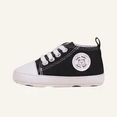 GENERICO - Zapatillas Bebé Primeros Pasos Lona Suela Blanda Unisex Negro