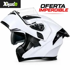 GENERICO - CASCO ABATIBLE XKUDO BLANCO PREMIUM DOBLE VISOR CERTF. DOT