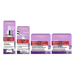 LOREAL PARIS - Kit Completo Revitalift Hialurónico Serum+ojos+día+noche
