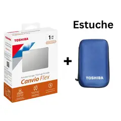 Toshiba - Disco Duro Externo 1 TB Canvio Flex Silver + Estuche Funda