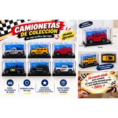 GENERICO - Camioneta Metálica de Colección Escala 1:64 con Exhibidor Acrílico