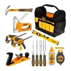 INGCO TOOLS - SET HERRAMIENTAS CARPINTERO 13PCS INGCO MALETÍN MARTILLO