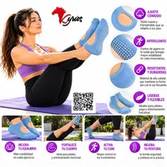 NO LOGO - CALCETINES ANTIDESLIZANTES PARA PILATES Y YOGA COLOR CELESTE