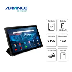 ADVANCE - Tablet SmartPad SP5706 10.1" WXGA IPS Unisoc T310 4GB RAM 64GB 4G LTE Android 13 Gris
