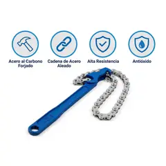 OEM - Llave de Cadena de Agarre Firme para Taller Mecánico color Azul