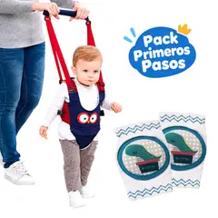 Baby - Pack Primeros Pasos: Arnés Caminador 3 en 1 + Rodilleras Acolchadas para Bebé NIÑO