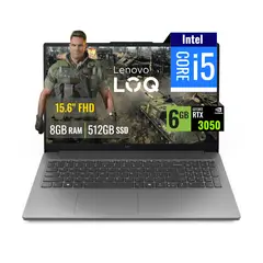 LENOVO - Laptop LOQ 15IAX9E Intel Core i5 12450HX 8GB DDR5 RTX 3050 6GB SSD 512GB 15.6 FHD FreeDOS
