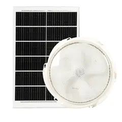 GENERICO - Foco Solar Interior 100w Con Panel Solar Y Cable Estructura Blanco