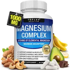 TOPLUX NUTRITION - Complejo de magnesio Suplemento 8 Elemental 1000mg Toplux Magnesio Complex