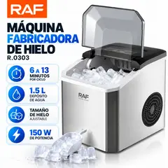 RAFF - Máquina de Hielo RAF R.0303 1.5L 150W Acero Inoxidable