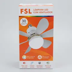 FSL - Lámpara Ventilador De Techo LED 30W Rosca E27 Con Control Remoto Luz Cálida Neutra Fría