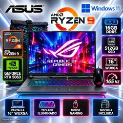 ASUS - Laptop Rog Strix G614PM-221W AMD R9 8940HX Ram 16Gb SSD 512GB RTX 5060 8Gb 16"WUXGA Win11