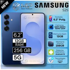 SAMSUNG - Celular S25 5G 6.2" Pulg. 12GB RAM 256GB Android 15 - Navy