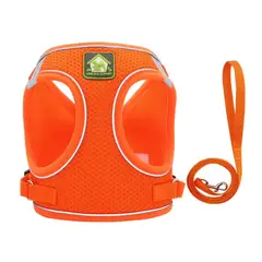 GENERICO - Pack Arnés Y Correa Lovehassupport Naranja Talla S