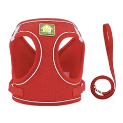 GENERICO - Pack Arnés Y Correa Lovehassupport Rojo Talla S