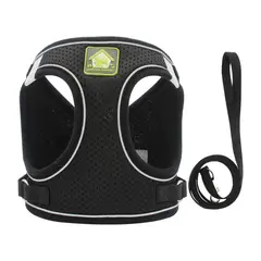 GENERICO - Pack Arnés Y Correa Lovehassupport Negro Talla S