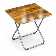 GENERICO - MESA PLEGABLE CUADRADA CON ACABADO MADERA RÚSTICA OSCURA