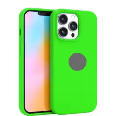 CASE - De silicona para Iphone 12 - Verde Fosforecente
