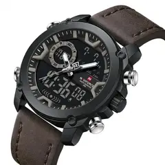 NAVIFORCE - Reloj Hombre 9261 Analógico Digital Correa Cuero BBGYDBN