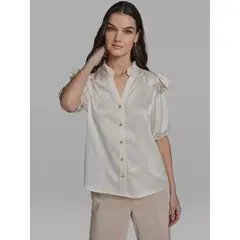 KARL LAGERFELD - BLUSA CON VOLANTES EN LOS HOMBROS KL