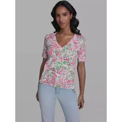 KARL LAGERFELD - SUÉTER CON CUELLO EN V ESTAMPADO KL