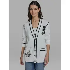 KARL LAGERFELD - CÁRDIGAN CON BOTONES Y PARCHES KL